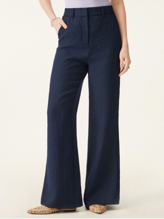 OGL Pants - New OGL Viscose-Linen Weave European Linen Mid Rise Flared Pant with Pockets M